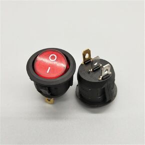 Rocker Switch 20mm KCD1 Led Switch 10A 12V Light Power Switch Car Button Lights ON/Off 3pin Round Rocker Switch