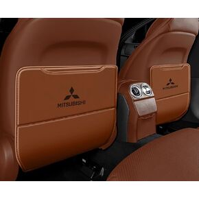 2 PCS مقعد السيارة الحصير حصيرة المقعد الخلفي لسيارات السيدان (Airtrek) Xforce Delica D: 5 Delica Mini Delica ، حصير جلود السيارة ، وسادة حماية مقعد السيارة المضادة للركل ، أسود