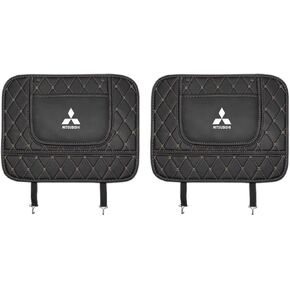 2 Pcs Car Seat Kick Mats Back Seat Protector for Sedans(Airtrek) Xforce Delica D:5 Delica Mini Delica, Car Leather Kick Mats, Car Seat Back Protection Pad Anti-Kick Scratch Resistant