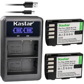 Kastar DMW-BLF19 LED2 USB Battery Charger Compatible with Panasonic DMW-BLF19, DMW-BLF19E, DMW-BLF19PP, DMC-643 Battery, Panasonic DMW-BTC10, DMW-BTC10E, DMW-BTC10G, DMW-BTC10PP Charger