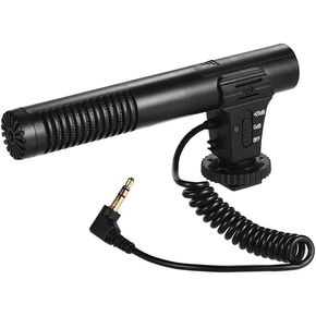 Microphone, 50Hz-16kHz Frequency Response 130dB Maximum Sound Pressure Level Mic Podcast Microphone with 1/4 Inch Screw Hole DSLR Camera Microphone for Photography Interviews