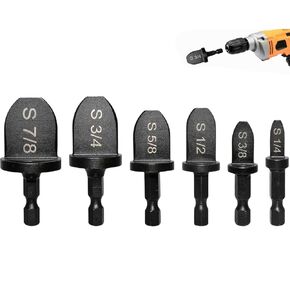 HVAC Repairing Set, Boring Drill Bits, Air Conditioner Copper Tube Expander Swaging Tool Drill Bit Manual Copper Pipe Swage, 1/4", 3/8", 1/2", 5/8", 3/4", 7/8" Bits Set (6PCS) (6)
