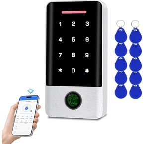 Wireless Bluetooth APP Access Control System, Fingerprint Password IC Card Metal Stand-Alone Door Entry Keypad , with Backlight