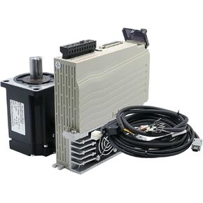 60AST 400W 1.3N 600W 1.9N 80AST 750W 2.4N 1KW 3.8N 220V Ac Servo Motor with Magnetic 17bit Absolute Encoder + Driver for CNC(600W with Brake)