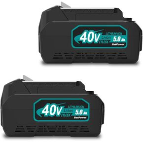 BatPower 2 Pack BL4040 40V 5.0Ah Battery Replacement for Makita 40V 4.0Ah/5.0Ah (BL4040/BL4050) Compatible with Makita 40 Volts XGT Battery