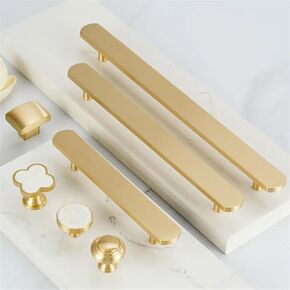 Chinese Solid Brass Long Handle of Furniture Creative Closet Wardrobe Drawer Knobs Kitchen Cabinet Door Handles Hardware 1Pcs (Color : Single Hole B)