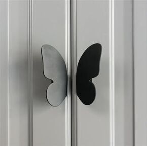 Nordic Brass Butterfly Handle Wardrobe Cupboard Pulls Shoe Cabinet Door Handle Free Punching Handle Luxurious 1Pcs (Color : Black Butterfly, Size : Left 1pc)