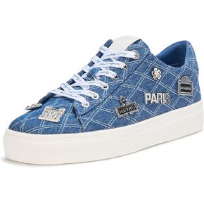 KARL LAGERFELD Women's Everyday Cushioned Insole Cate Rue Pins-Lace Up Shoes Sneaker