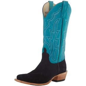 Macie Bean Women's MB TH Black Suede 13" Turquoise Sinsation Boot