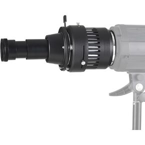 Andoer Bowens Mount Optical Snoot Conical Focusing Condenser with 120mm F2.0 Lens Card Slot Adapter 16 Graphics Cards and 8 Color Filters Photography Light Accessories