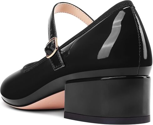 Aachcol Womens Mary Jane Shoes Round Toe Chunky Block Heel Mary Jane Pumps Office Low Heel Dress Shoes 2.0 Inches Heels in Saudi Arabia