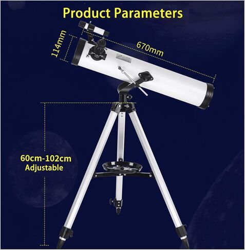 Telescope Astronomic Professional Zoom 875 Times Hd Deep Space Star View Moon Meteor Shower 1.25 inch for Astronomical Observation Silver (Blue) in Saudi Arabia