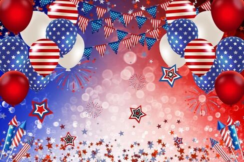 American 4th of July Backdrop 10x8ft Fabric Independence Day Party Decoration American Patriotic Party Flag Day Background Veterans Photos Memorial Day Decor in Kuwait