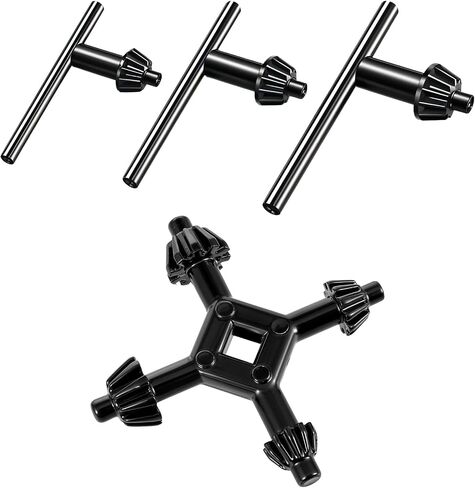4pcs مجموعة مفاتيح مفتاح الحفر ، 3/8 "1/2" 5/8 "و 4 في 1 تدريبات اضغط على استبدال مفاتيح تشاك ، مفتاح بتات الصلب الكربوني لأداة تثبيت الحفر الكهربائية من 10 مم ، 13 مم ، قطرها 16 مم ، قطرها in Kuwait