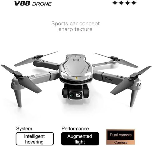 V88 بدون طيار 8K 5G GPS Professional HD Aerial Photography Airial Control Aircraft HD Dual Camera Quadcopter Toy UAV (Black ، 8K Dron) in Kuwait