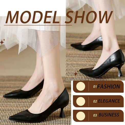 Women's Patent Leather Low Kitten Heel Pumps Elegant Gorgeous Solid Color Closed Pointed Toe Slip-On Dress High Heels Suitable for Work Parties in Saudi Arabia