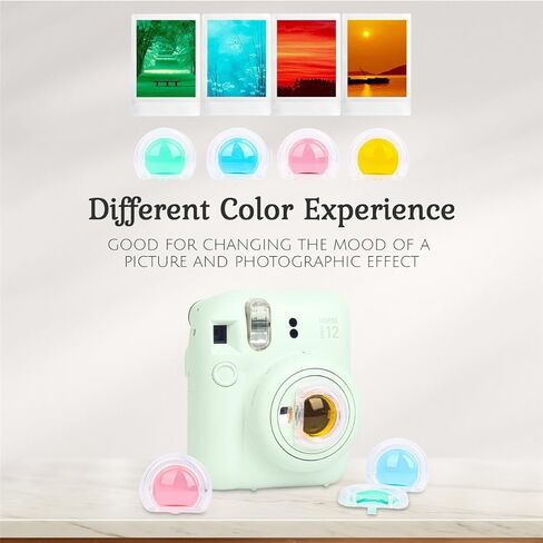 Fujifilm Instax Mini 12 كاميرا فيلم فورية ، حزمة Mint Green مع حالة مخصصة Instax Mini ، مجموعة ملحقات وضوء النهار ، 2x Twin Pack (40 تعريضًا) ISO 800 in Saudi Arabia