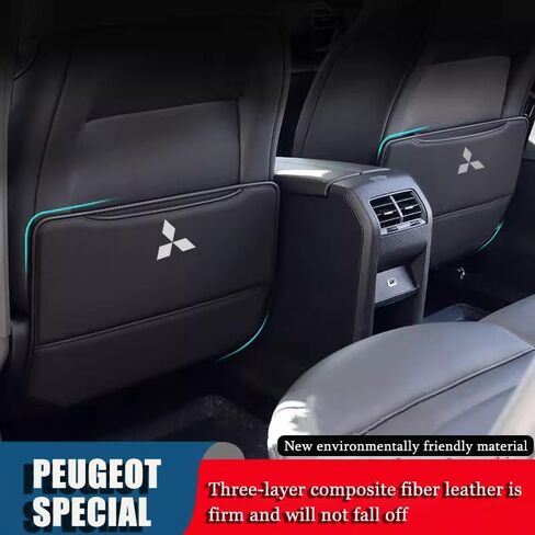 2 Pcs Car Seat Kick Mats Back Seat Protector for Sedans Space Gear Grandis Savrin, Car Leather Kick Mats, Car Seat Back Protection Pad Anti-Kick Scratch Resistant,Black in Kuwait