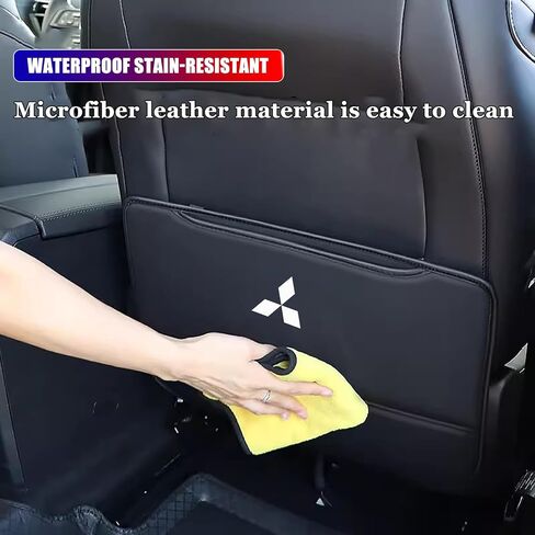 2 Pcs Car Seat Kick Mats Back Seat Protector for Sedans Space Gear Grandis Savrin, Car Leather Kick Mats, Car Seat Back Protection Pad Anti-Kick Scratch Resistant,Black in Kuwait