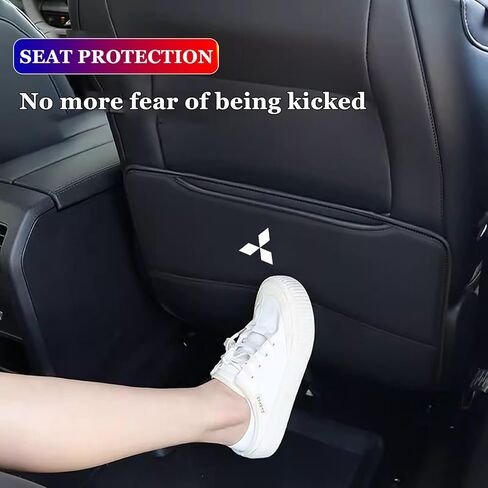2 Pcs Car Seat Kick Mats Back Seat Protector for Sedans Space Gear Grandis Savrin, Car Leather Kick Mats, Car Seat Back Protection Pad Anti-Kick Scratch Resistant,Black in Kuwait
