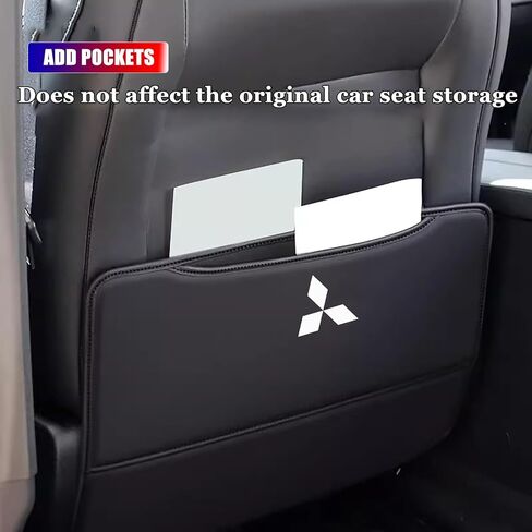 2 Pcs Car Seat Kick Mats Back Seat Protector for Sedans Space Gear Grandis Savrin, Car Leather Kick Mats, Car Seat Back Protection Pad Anti-Kick Scratch Resistant,Black in Kuwait