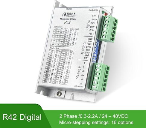 2-Phase NEMA 17 Digital 24-48V DC Supply R42 Stepper Motor Driver مع NEMA17 22/34/71N.CM Stepper Motor Motor Motor (42A08) in Kuwait