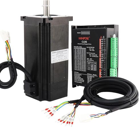 NEMA34 Servo Motor 86EH156A6003 6.0A 12N.M H156MM حلقة محرك Servo محرك + CL86 لمراقبة الطابعة CNC 3D (86EH156A6003) in Kuwait
