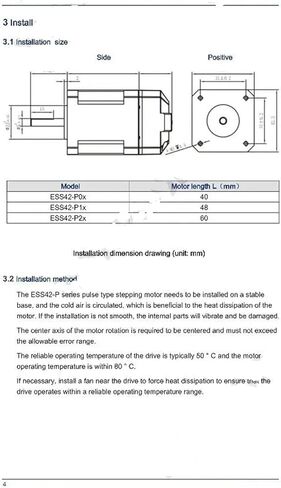 ESS42-P2X-60MM 40 مم حلقة مغلقة محرك STEPRE STEPRO مع برنامج تشغيل 0.72NM 2.0A Servo-Stepper Motor (ESS42-P1X-48MM) in Kuwait