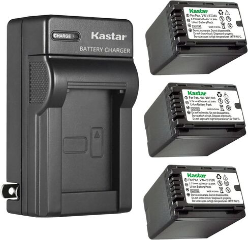 Kastar 2-Pack Batch و AC Wall Charger استبدال لـ Panasonic HC-W580K ، HC-W580GK ، HC-W580MGK ، HC-W850 ، HC-W850EB ، HC-W850M ، HC-W850GK ، HC-W850MK ، HC-W850K ، HC-W870M ، HC-V7K. in Kuwait