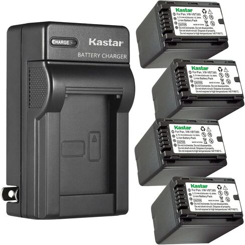 Kastar 2-Pack Batch و AC Wall Charger استبدال لـ Panasonic HC-W580K ، HC-W580GK ، HC-W580MGK ، HC-W850 ، HC-W850EB ، HC-W850M ، HC-W850GK ، HC-W850MK ، HC-W850K ، HC-W870M ، HC-V7K. in Kuwait
