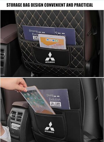 2 Pcs Car Seat Kick Mats Back Seat Protector for Sedans Triton/L200 Raider PHEV(Outlander PHEV)(Eclipse Cross PHEV), Car Leather Kick Mats, Car Seat Back Protection Pad Anti-Kick Scratch Resistant in Kuwait