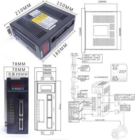 80st-M02430 AC Servo Motor Kit + AASD-15A Driver 2.39N 750W 3000RPM 220V أحادي الطور AC Drive DRIVERNET MAGNET (80ST-M02430-AASD 4M) in Kuwait