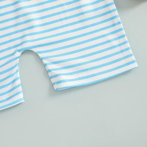 Fanvereka Toddler Infant Baby Boys Summer Rash Guard Swimsuit Shirt Bodysuit Short Sleeve Zipper Jumpsuit Swimwear in Kuwait