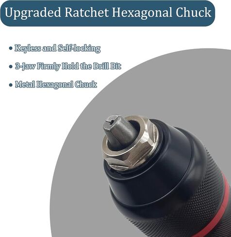Keyless Drill Chuck with SDS Plus Shank, 1/16"-1/2" Universal SDS Chuck Adapter, 3-Jaw Upgraded Self-Locking Drill Press Chuck Adapter for Hand Drill Impact Driver Power Drill in Saudi Arabia