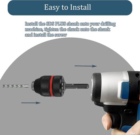 Keyless Drill Chuck with SDS Plus Shank, 1/16"-1/2" Universal SDS Chuck Adapter, 3-Jaw Upgraded Self-Locking Drill Press Chuck Adapter for Hand Drill Impact Driver Power Drill in Saudi Arabia