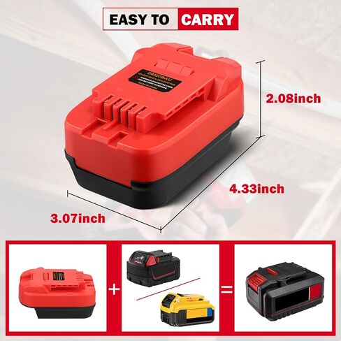 محول DM18BAU لأدوات Bauer 20V Max Cordless ، استخدم ON لـ DEWALT 20V و MILWAUKEE M18 (محول فقط) in Saudi Arabia