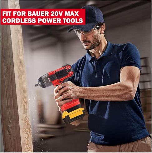 محول DM18BAU لأدوات Bauer 20V Max Cordless ، استخدم ON لـ DEWALT 20V و MILWAUKEE M18 (محول فقط) in Saudi Arabia