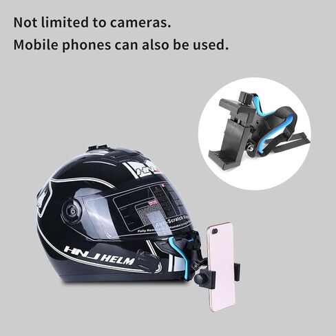 حزام الذقن خوذة الدراجات النارية يتوافق مع GoPro Hero 13/12/11/10/9/8/7/(2018) ، 6 ، Hero Black ، for Insta 360 X3 GO3 ، YI ، SJCAM ، for DJI Action 5 Pro Action 3 4 ، Extension J Holder Mount (Black) in Kuwait