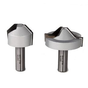 Infinity Cutting Tools 1/2" Shank, Lapped Miter Joint Router Bit Set w/ 3/4" Setup Block| Carbide Tip | Heavy-Duty | for Handheld Or Table Mounted Wood Router