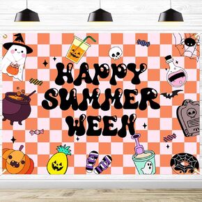 Summerween Backdrop Banner - Summerween Happy Decorations ، Halloween في الصيف ، صيف هالوين حفلات الحفل