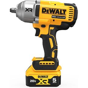 Dewalt DCF900P1R 20V MAX XR Brushless Lithium-Ion 1/2 in. Cordless High Torque Impact Wrench Kit with Hog Ring Anvil (5 Ah) (Renewed)