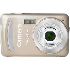 Digital Camera 1080P Video 16MP Photos 16X Digital Zoom Camcorder HD Home Face Recognition Function, Gold Color. Suitable for Home Use