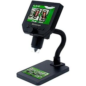 1-600x 3.6MP USB Digital Electronic Microscope Portable 8 LED VGA Microscope with 4.3" HD OLED Screen for PCB Motherboard Repair (Color : B)