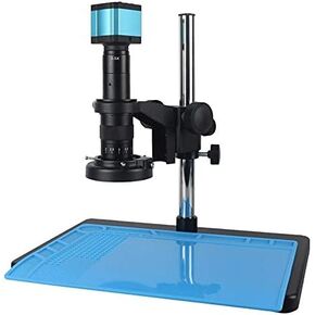 18MP HDMI USB Industrial Digital Video Microscope Camera 120X 180X 300X +144 LED Lights Lamp for Jewelry Phone Repair Tool Kit (Color : Rotating Bracket Magnification : 300X) (Standard Bracket 300X)