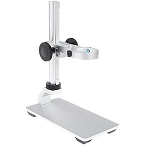 Microscope 1-600x 3.6MP USB Digital Electronic Microscope Portable 8 LED VGA Microscope with 4.3" HD OLED Screen Compatible with PCB Motherboard Repair (Color : 1 600X Curved Stand) (Metal Stand )