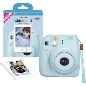 Fujifilm Instax Mini 8 INS Mini 8 Blue N Instant Camera 62 x 46mm (Blue)