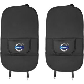 2 Pcs Car Seat Kick Mats Back Seat Protector for Volvo XC40 XC60 XC90 C40 Recharge EX30 EX90 EM90 V50 S80 S70/V70, Car Leather Kick Mats, Car Seat Back Protection Pad Anti-Kick Scratch Resistant