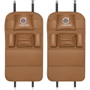 2 Pcs Car Seat Kick Mats Back Seat Protector for Volvo S40/V40 XC70, Car Leather Kick Mats, Car Seat Back Protection Pad Anti-Kick Scratch Resistant,Black