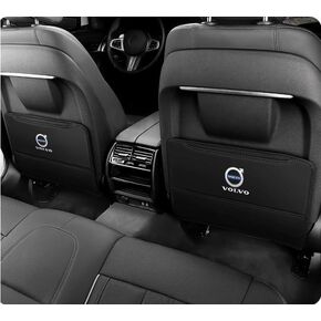 2 Pcs Car Seat Kick Mats Back Seat Protector for Volvo XC40 XC60 XC90 C40 Recharge EX30 EX90 EM90 V50 S80 S70/V70, Car Leather Kick Mats, Car Seat Back Protection Pad Anti-Kick Scratch Resistant