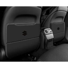 2 Pcs Car Seat Kick Mats Back Seat Protector for Suzuki Ertiga XL6/XL7 Alto Wagon R Spacia/Hustler/Every, Car Leather Kick Mats, Car Seat Back Protection Pad Anti-Kick Scratch Resistant